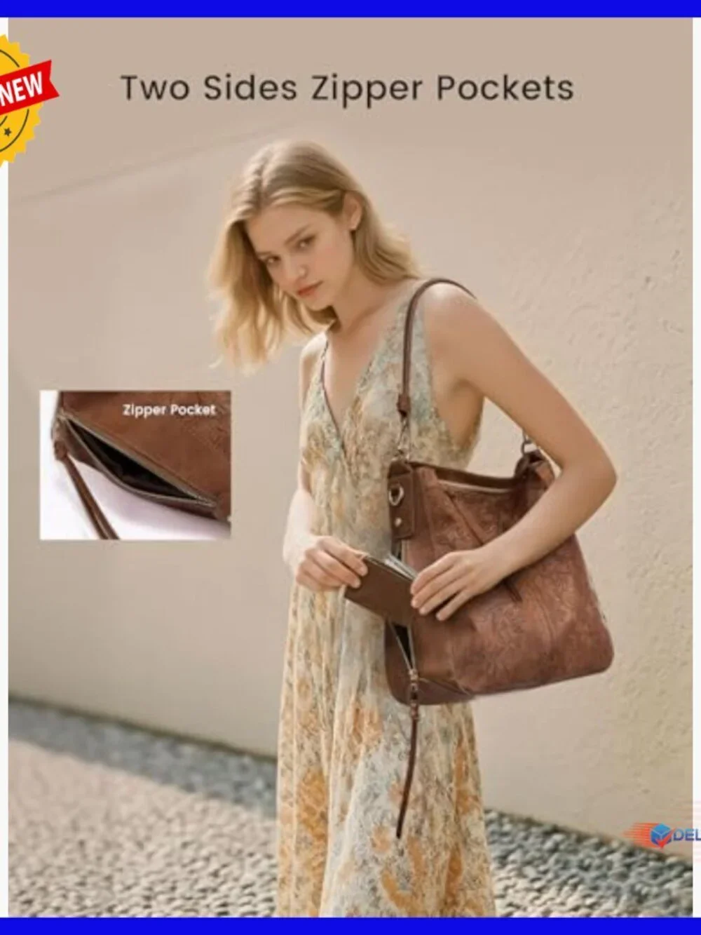 Large Faux Leather Hobo Crossbody Bag with Adjustable Strap